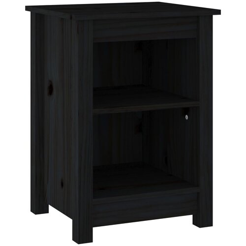 Maison Chic Nočna omarica - Nočna miza črna 40x35x55 cm trdna borovina, (21688035) Slike