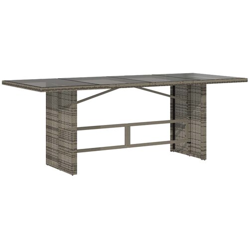  9-dijelni vrtni bistro set od poliratana s jastucima sivi Siva 190 x 80 x 75 cm Slike