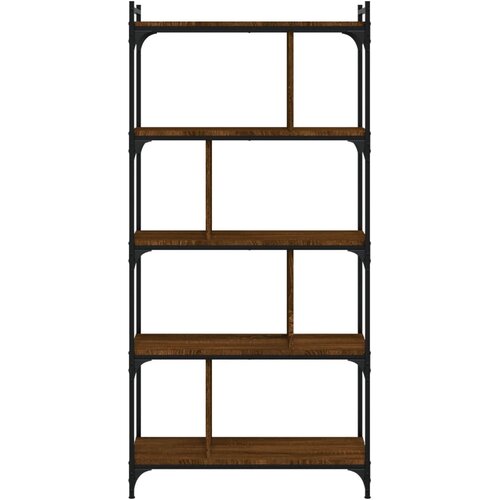  Regal za knjige 5 razina smeđa boja hrasta 76x32x158 cm drveni Slike