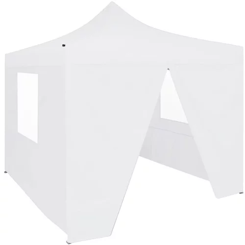  Profesionalen zložljiv vrtni šotor s 4 stranicami 3x3 m bel