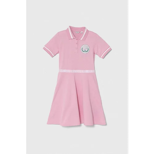 Guess Otroška obleka roza barva