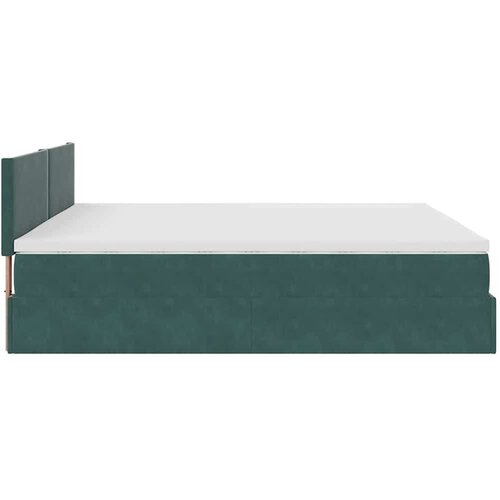 VidaXL okvir kreveta s madracima tamnozeleni 200x200cm bar&amp;scaron;unasti - tamnozelena 200 x 200 cm gladak dizajn Slike