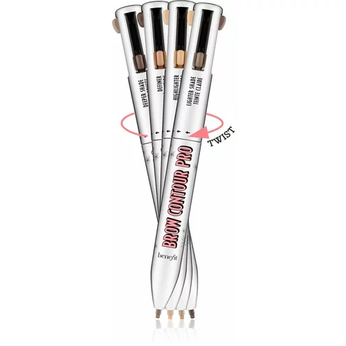 Benefit Brow Contour Pro dolgoobstojni svinčnik za obrvi 4 v 1 odtenek 05 Brown - Black / Deep 4x0.1 g