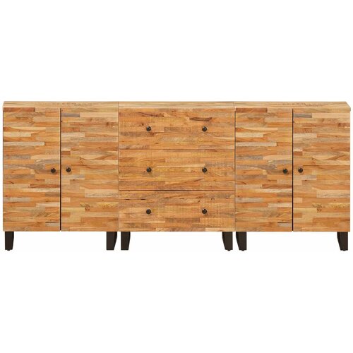  Kreveta 3 pcs Smeđa 60 x 33 x 75 cm Čvrsto drvo manga Slike