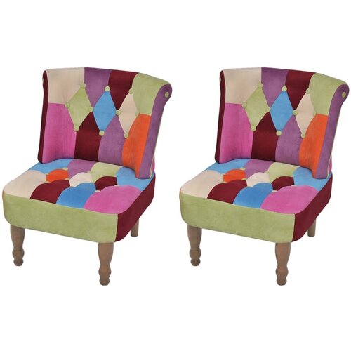  Francuske stolice od tkanine 2 kom patchwork dizajn Cijene