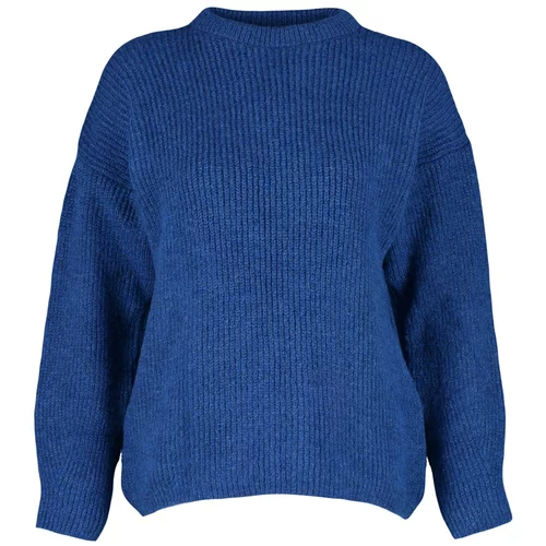 Trendyol Sax Wide Fit Soft Textured Basic Knitwear Sweater