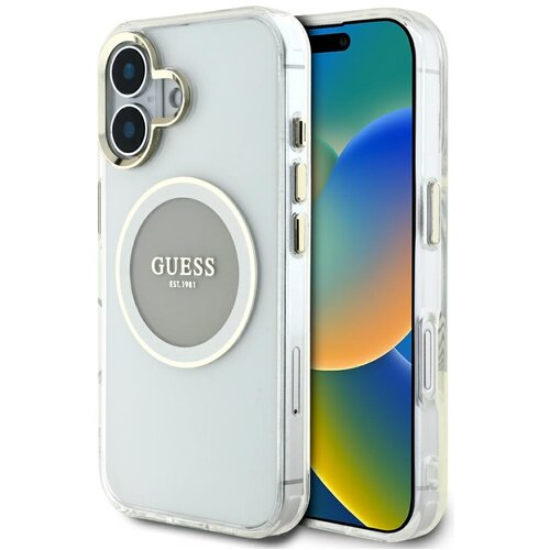 Guess OVITEK ZA IPHONE 16 ZA MAGSAFE S KLASIČNIM LOGOTIPOM KROGA V BARVNI KOVINI, (5000015670) Cene