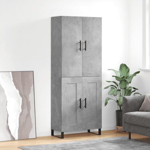 vidaXL Visoka komoda betonsko siva 69,5x34x180 cm inženirski les Cene
