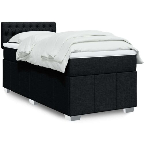 vidaXL Box spring postelja z vzmetnico črna 90x200 cm blago Cene