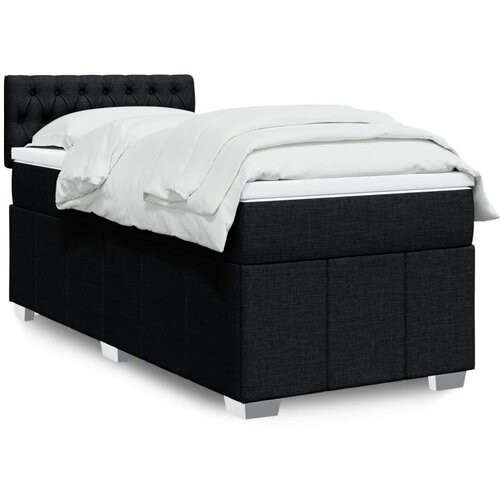 vidaXL Krevet s oprugama i madracem crni 90x200 cm od tkanine Cijene
