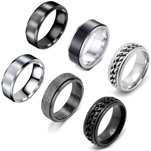 INF Prstani iz nerjavečega jekla 6 kom MultiColor 20 mm, (21237987) Slike