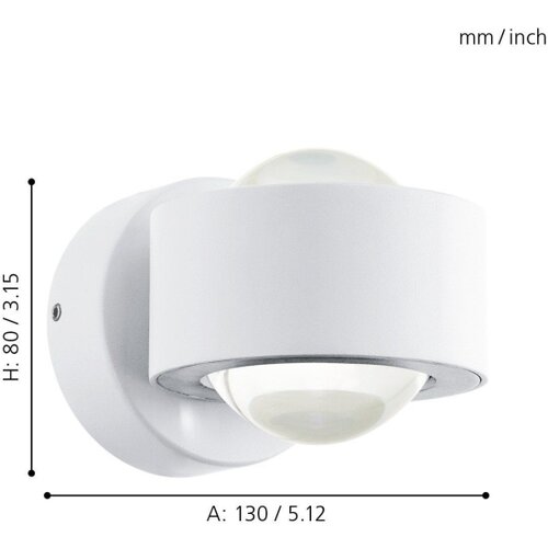 Eglo ono 2 zidna/2, 2x2,5w, 2x460lm, bela GVG4XMR Slike