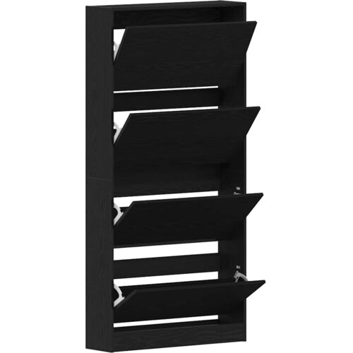  Ormar za cipele Crni hrast 80 x 21 x 163,5 cm Konstruirano drvo Slike