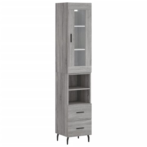 Maison Chic Visoka omara - Komoda - Predalnik siva sonoma 34,5x34x180 cm inženirski les, (21718856) Cene