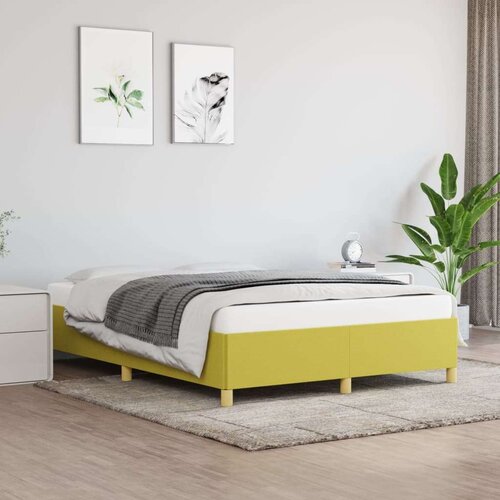  Okvir kreveta bez madraca zeleni 140x190 cm od tkanine Slike