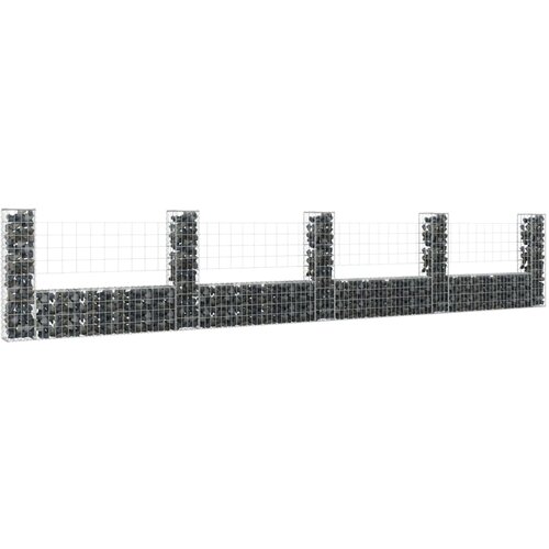 VidaXL Gabionska ko&amp;scaron;ara U-oblika s 5 stupova 500x20x100 cm željezna Slike