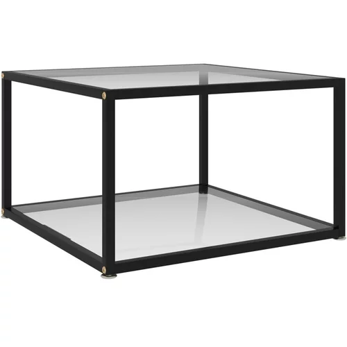  Klubska mizica prozorna 60x60x35 cm kaljeno steklo