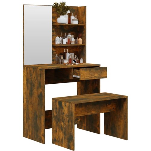 Set toaletni stolić boja dimljenog hrasta 74,5x40x141 cm Slike