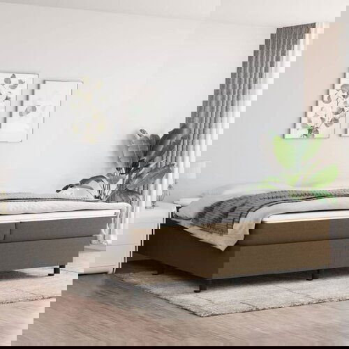 The Living Store Box spring postelja z vzmetnico temno rjav 200x200 cm blago - Box Spring Postelja, (21517580) Cene