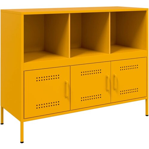 Maison Chic Komoda - Predalnik gorčično rumena 100,5x39x79 cm jeklo, (21715581) Slike