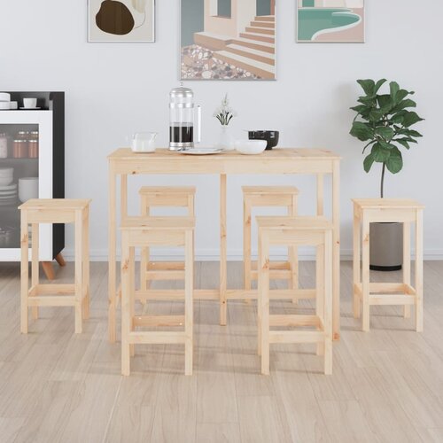 The Living Store Barska garnitura 7-delna trdna borovina - Barska Garnitura, (21460592) Slike