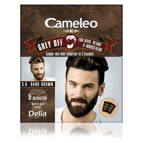 Delia Farba protiv sedih za kosu, bradu i brkove CAMELEO MEN 3.0 tamno smedja 2x15ml Slike