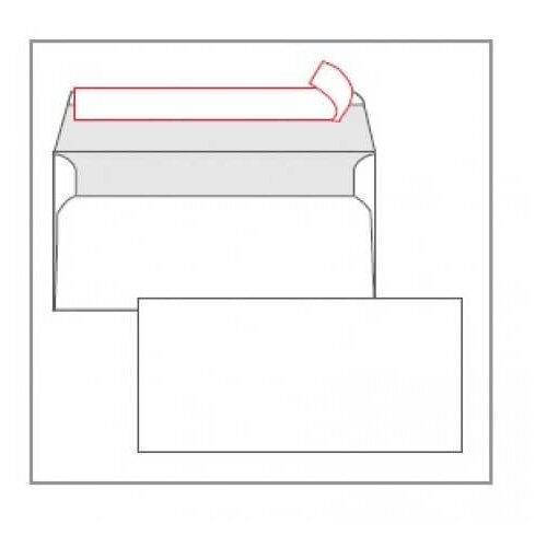 Kuverta amerikanka, 230 x 110 mm, brez okenca, 500 kosov, 90 g Slike