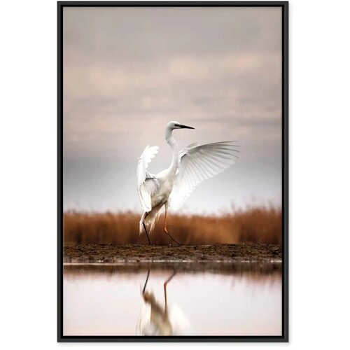  Slika - Autumn by the Lake (1 Part) Vertical 40x60 U crnom drvenom okviru Slike