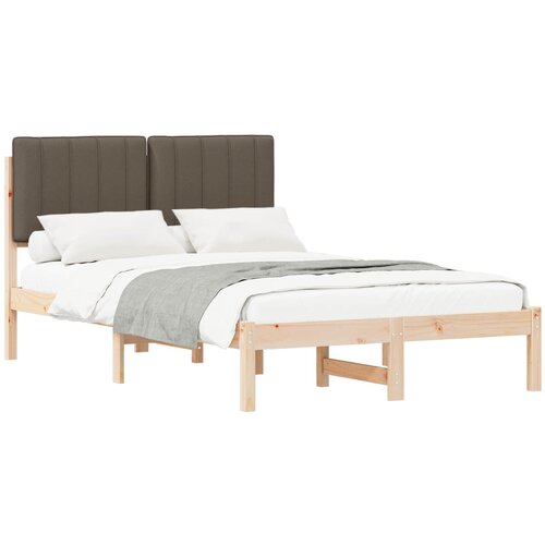 vidaXL Posteljni okvir z oblazinjenim vzglavjem Taupe 120 x 190 cm, (5000101579) Cene