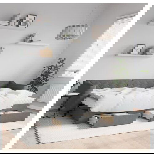 vidaXL Dnevni krevet na razvlačenje tamnosivi 80 x 200 cm od tkanine Cijene