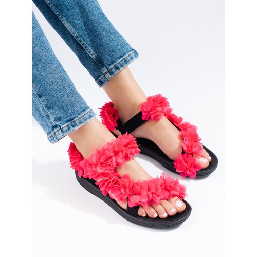 SHELOVET Women's Fragrant Velcro Sandals Fuchsia Cene