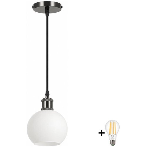 Brilagi LED luster na sajli RETRO GLASS 1xE27/60W/230V &Oslash; 15 cm crna/bela Cene