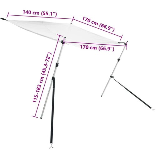  Nastavak za sjenilo s vrhom T-oblika 170 x 170 x (113-182 5) cm Slike