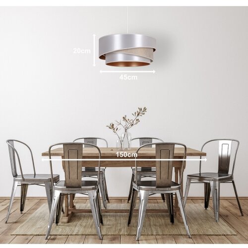  Duolla - Visilica na sajli KOBO 1xE27/15W/230V prečnik 45 cm srebrna/zlatna Slike