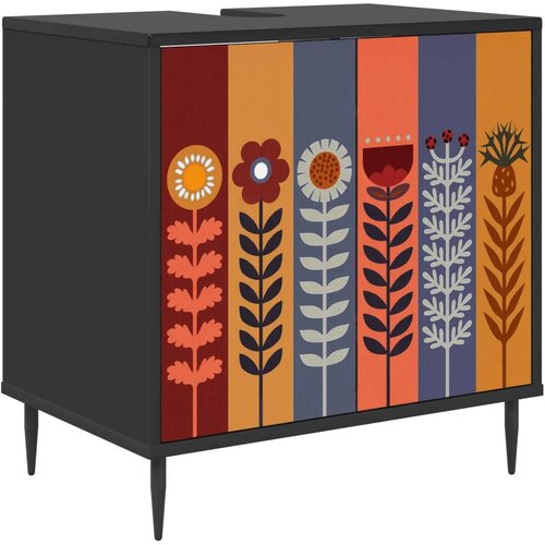  Kupaonski ormar ESSEN Crni hrast 60 x 40 x 61 cm - Uzorak suncokreta Slike