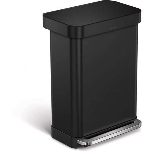Simplehuman Mat črn jeklen ko&amp;scaron; za smeti s pedalom 55 l &amp;ndash; Slike