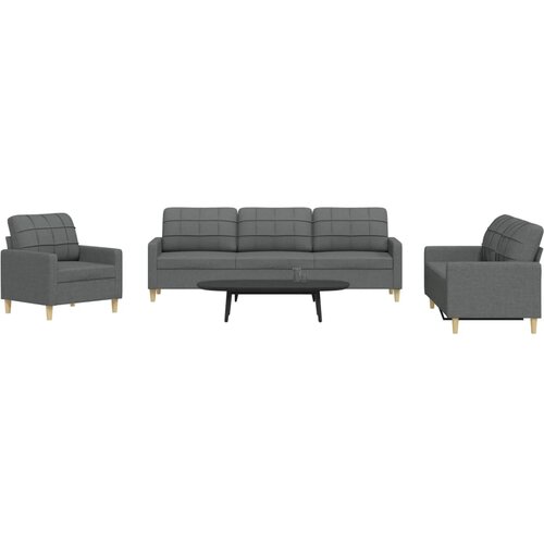 vidaXL 3-dijelni set sofa tamnosivi od tkanine Cijene