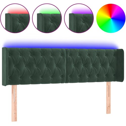 Maison Chic led posteljno vzglavje - vzglavna omarica - nočna omarica temno zeleno 163x16x78/88 cm žamet, (21708325) Cene