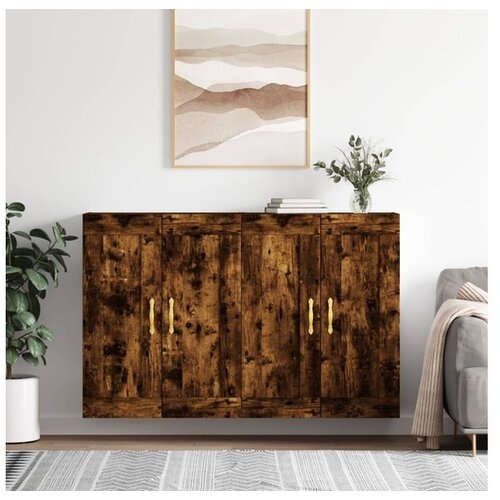 vidaXL Zidni ormarići 2 kom boja dimljenog hrasta konstruirano drvo Cene