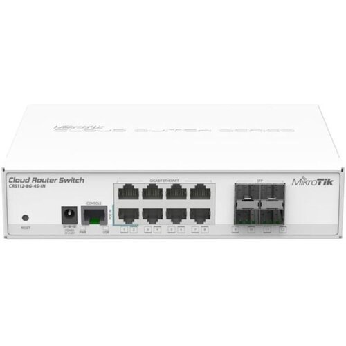 MikroTik CRS112-8G-4S-IN stikalo 8-port Gigabit 4xSFP, (20990728) Cene