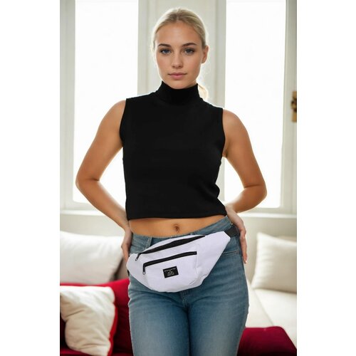 Dewberry 72422 Unisex 2 Compartment Shoulder and Waist Bag-WHITE Cene