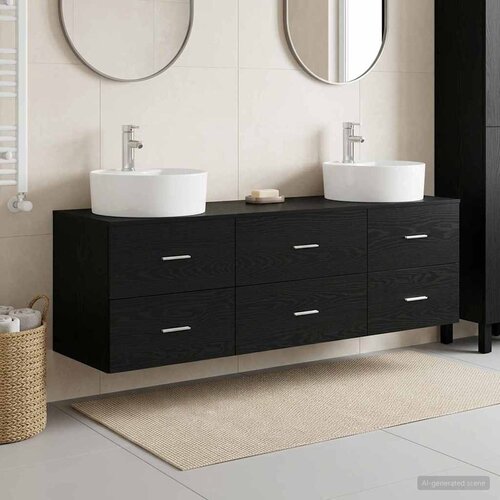  Set ormarića za kupaonicu 3 kom. Crna 62,5 x 44,5 x 50 cm Cene