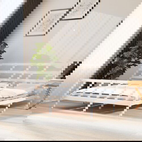 The Living Store Posteljni okvir bel iz trdne borovine 180x200 cm - Posteljni Okvir, (21526221) Slike