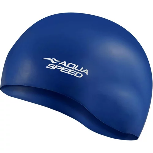 AQUA SPEED Unisex's Swimming Cap Mono Navy Blue Pattern 10