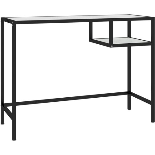 Maison Chic Računalniška miza - pisarniška miza bel marmor 100x36x74 cm kaljeno steklo, (21785264) Cene