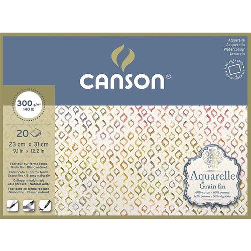 Canson Blok akvarelni Aquarelle 23x31 cm 300 g, 20 listni, Cold Pressed, (20728251) Cene
