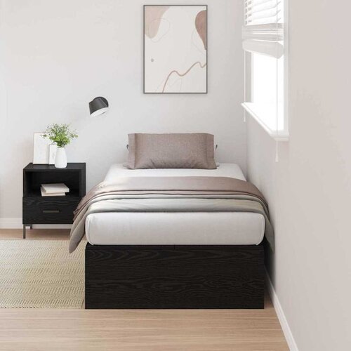  Krevet s ladicama Crni hrast 100 x 200 cm Konstruirano drvo Cijene