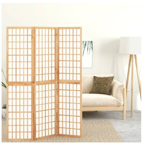 Zložljiv 3-delni paravan japonski stil 120x170 cm bele barve Cene