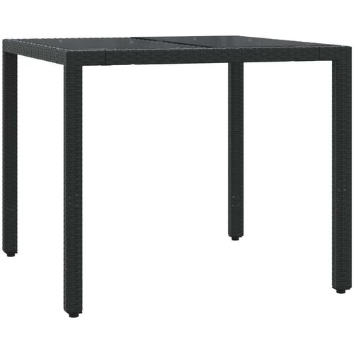 3-dijelni bistro set s jastucima crni od poliratana Slike