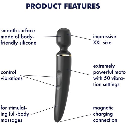 Satisfyer vibrator Wand-er Woman, crno/zlatni Slike